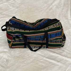 Vintage Aztec style duffle bag.